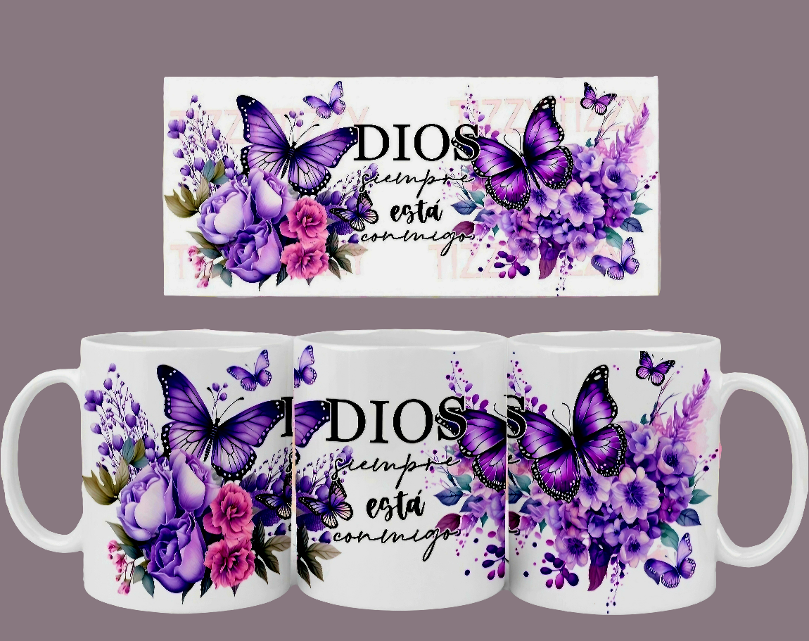 Envoltura UVDTF con mariposas moradas de Dios