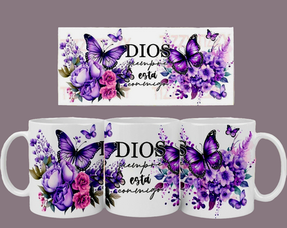 Envoltura UVDTF con mariposas moradas de Dios