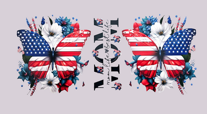 USA Mom Butterfly - UVDTF Wrap for cups/hard surfaces sticker