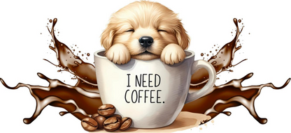 Golden Retreiver in a Mug - UVDTF Wrap for cups/hard surfaces sticker