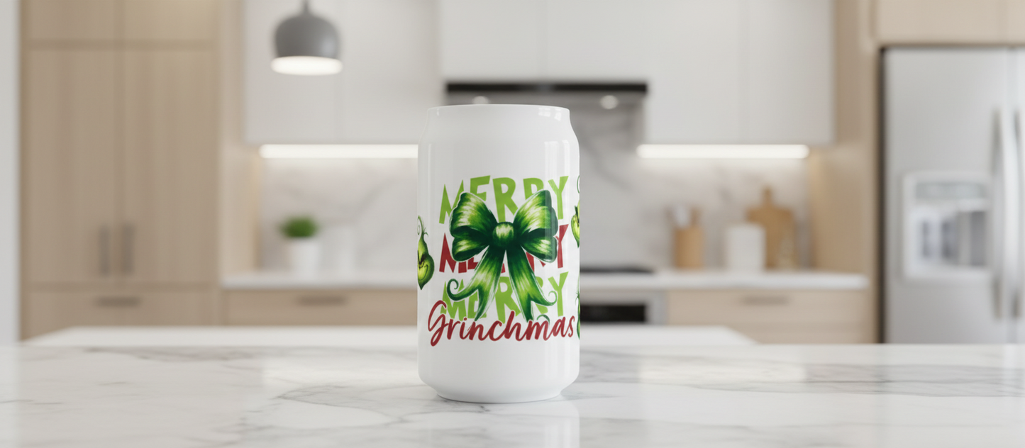 Merry Grinchmas Red & Green Letters - UVDTF Wrap for cups/hard surfaces sticker