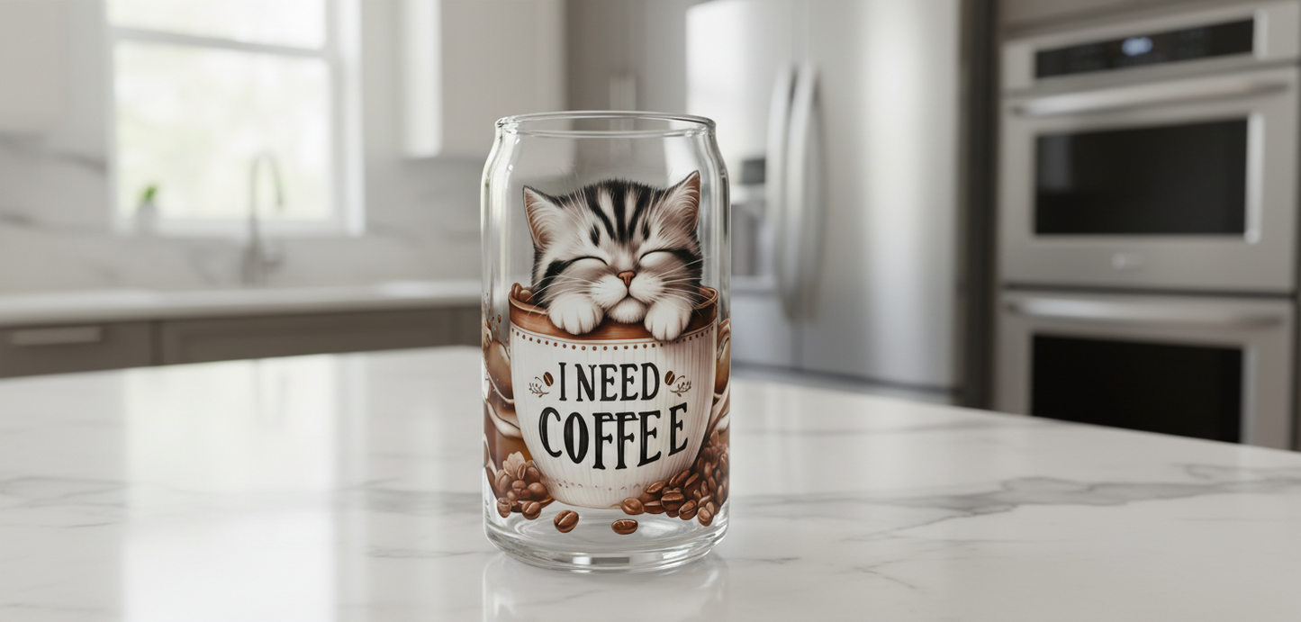 Tabby Cat in a Mug - UVDTF Wrap for cups/hard surfaces sticker