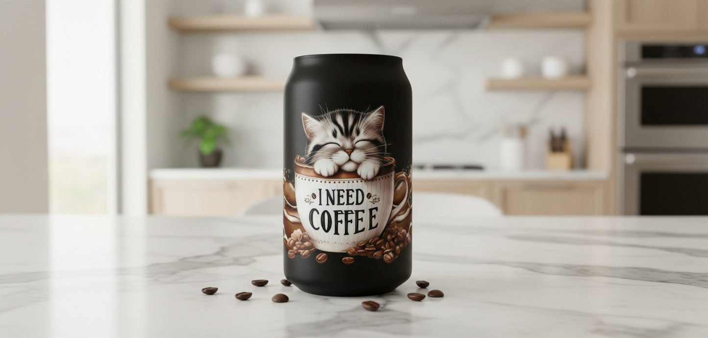 Tabby Cat in a Mug - UVDTF Wrap for cups/hard surfaces sticker