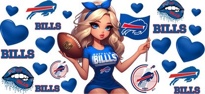 Buffalo Bills Cheerleader - UVDTF Wrap for cups/hard surfaces sticker