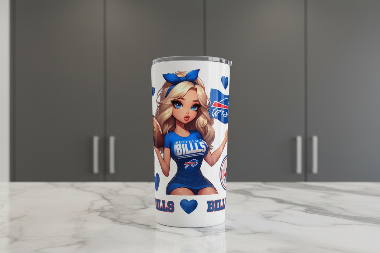 Buffalo Bills Cheerleader - UVDTF Wrap for cups/hard surfaces sticker