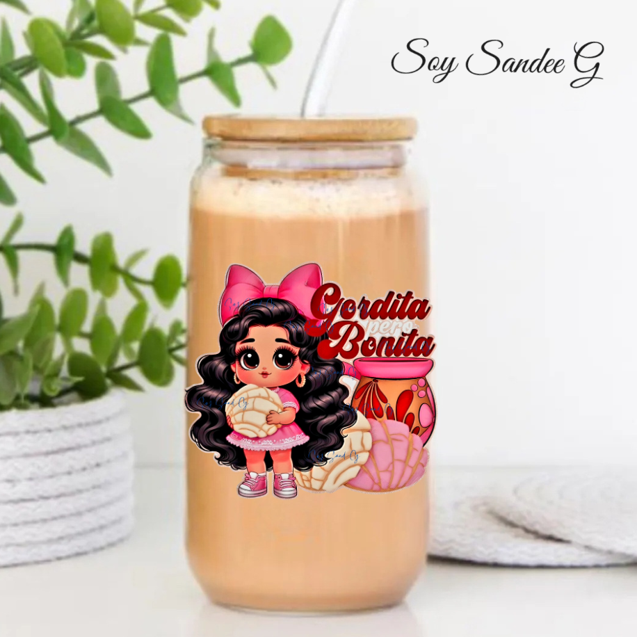 Pink Gordita pero Bonita Girl - UVDTF Decal for cups/hard surfaces