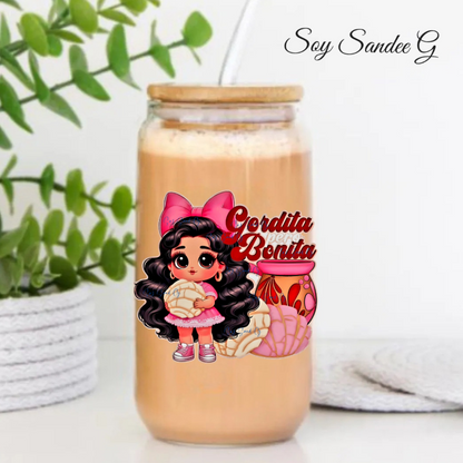 Pink Gordita pero Bonita Girl - UVDTF Decal for cups/hard surfaces