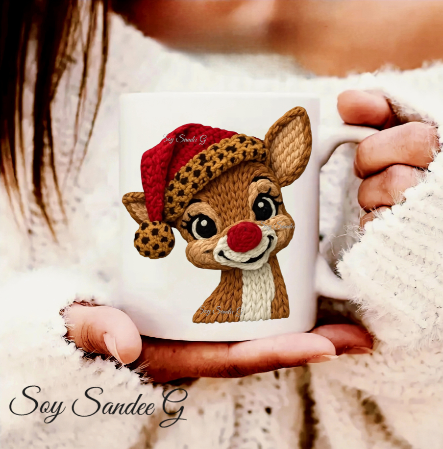 Embroidered Rudolph - UVDTF Decal for cups/hard surfaces sticker