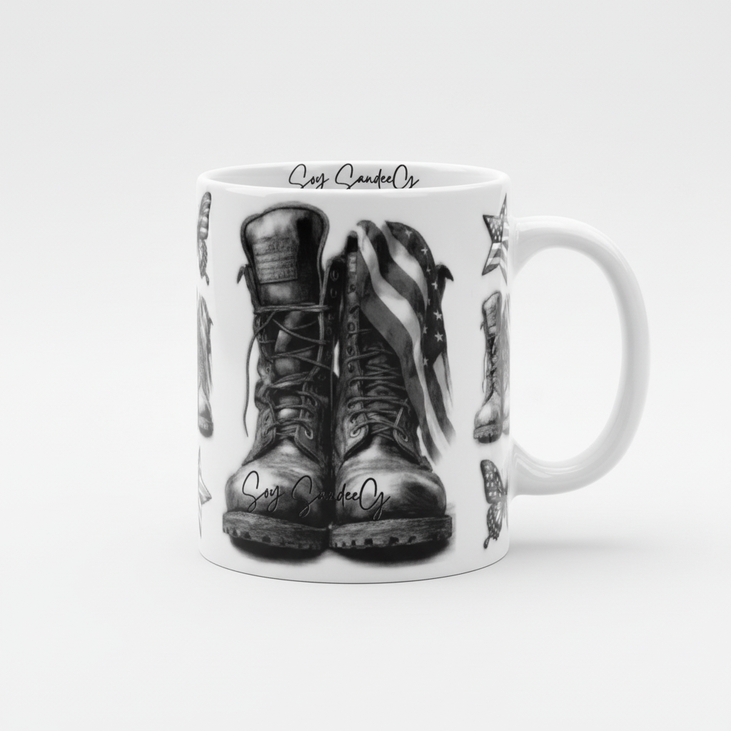 Military Boots, Stars & Butterflies - UVDTF wrap for cups/hard surfaces sticker