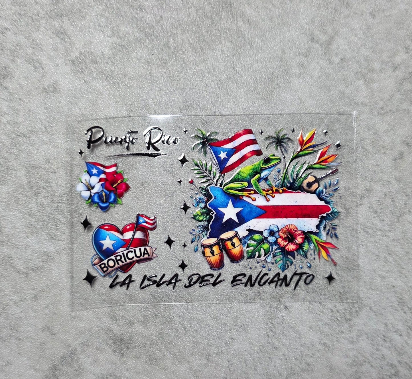 Puerto Rico Credit Card Sticker (Clear Background) - UVDTF Decal for credit card sticker