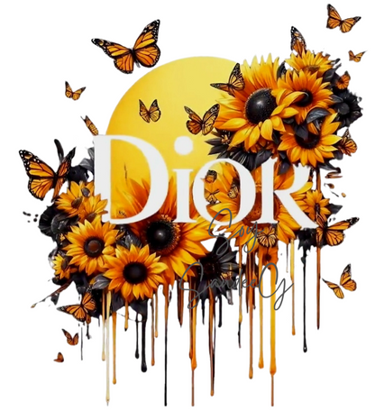 Dior Yellow Flowers - UVDTF Decal for cups/hard surfaces sticker