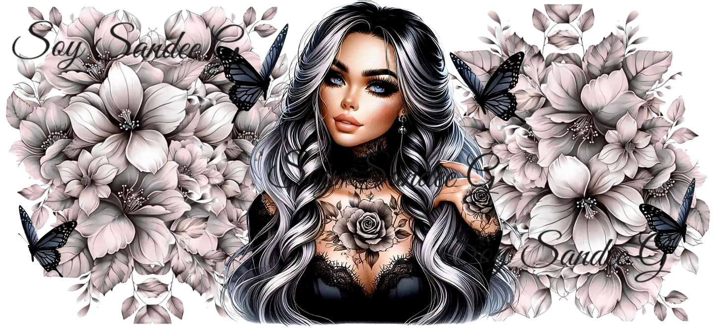 Black Rose Cutie - UVDTF Wrap for cups/hard surfaces sticker