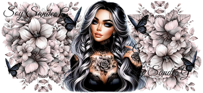 Black Rose Cutie - UVDTF Wrap for cups/hard surfaces sticker