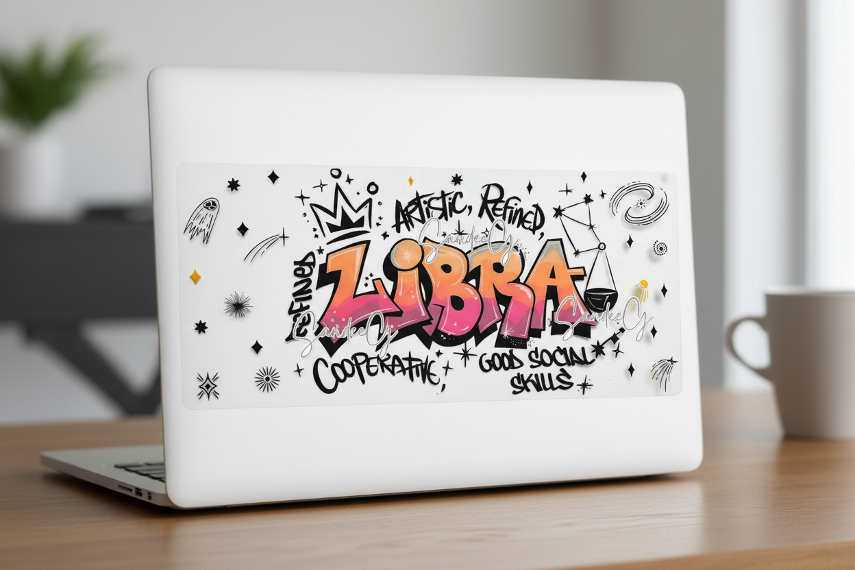 Graffiti Libra - UVDTF Wrap for cups/hard surfaces sticker