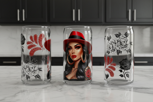 Red Fedora Hat - UVDTF Wrap for cups/hard surfaces sticker