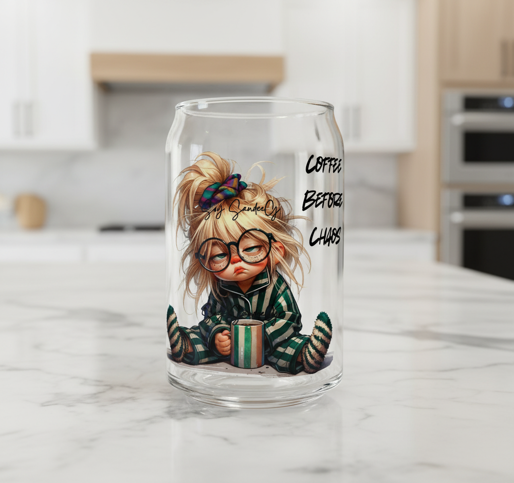 Coffee Before Chaos - UVDTF Wrap for cups/hard surfaces sticker