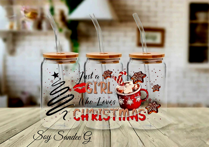Just a Girl who Loves Christmas - UVDTF Wrap for cups/hard surfaces sticker
