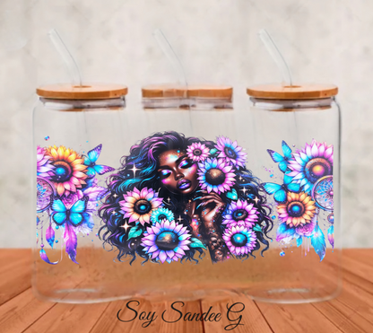 Colorful Sunflowers & Melanin - UVDTF Wrap for cups/hard surfaces sticker
