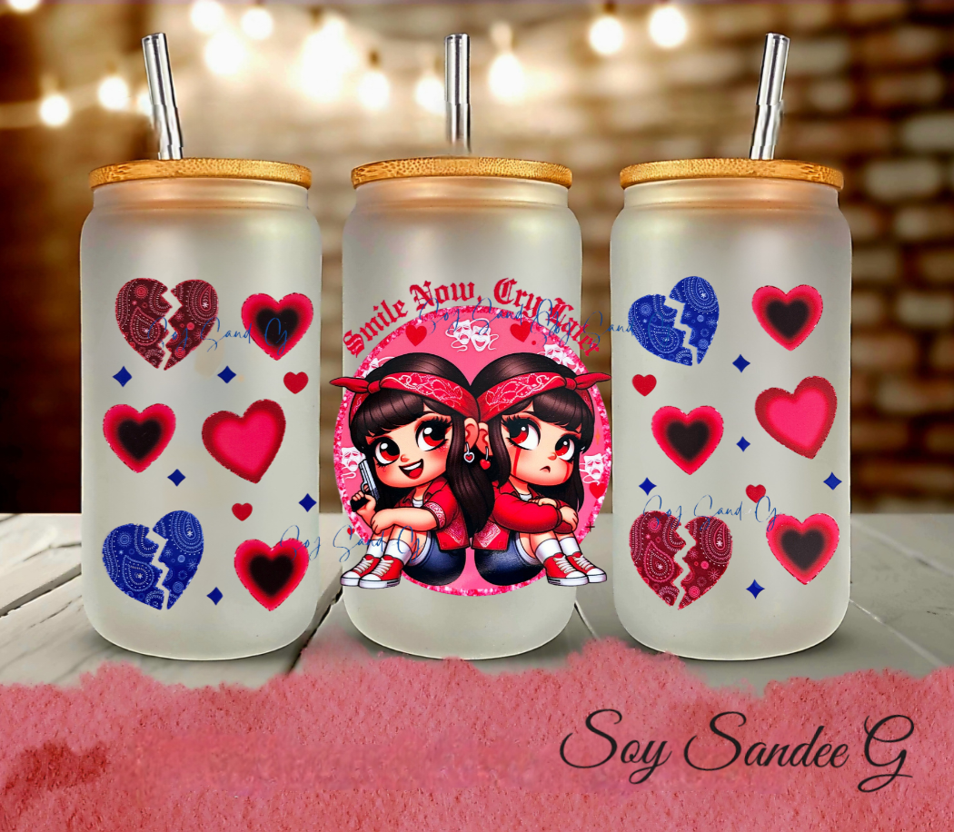 Sonríe ahora, llora después, envoltura UVDTF