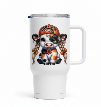 Calcomanía UVDTF de vaca enojada antes del café