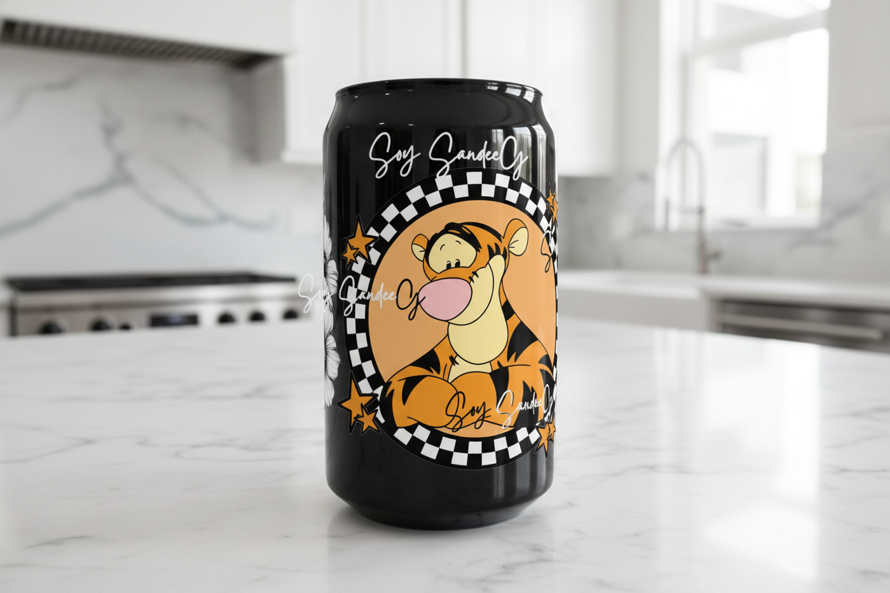 Checkered Tiger - UVDTF Wrap for cups/hard surfaces sticker
