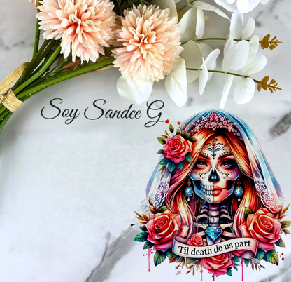 Til Death DO Us Part Skully - UVDTF Decal for cups/hard surfaces sticker