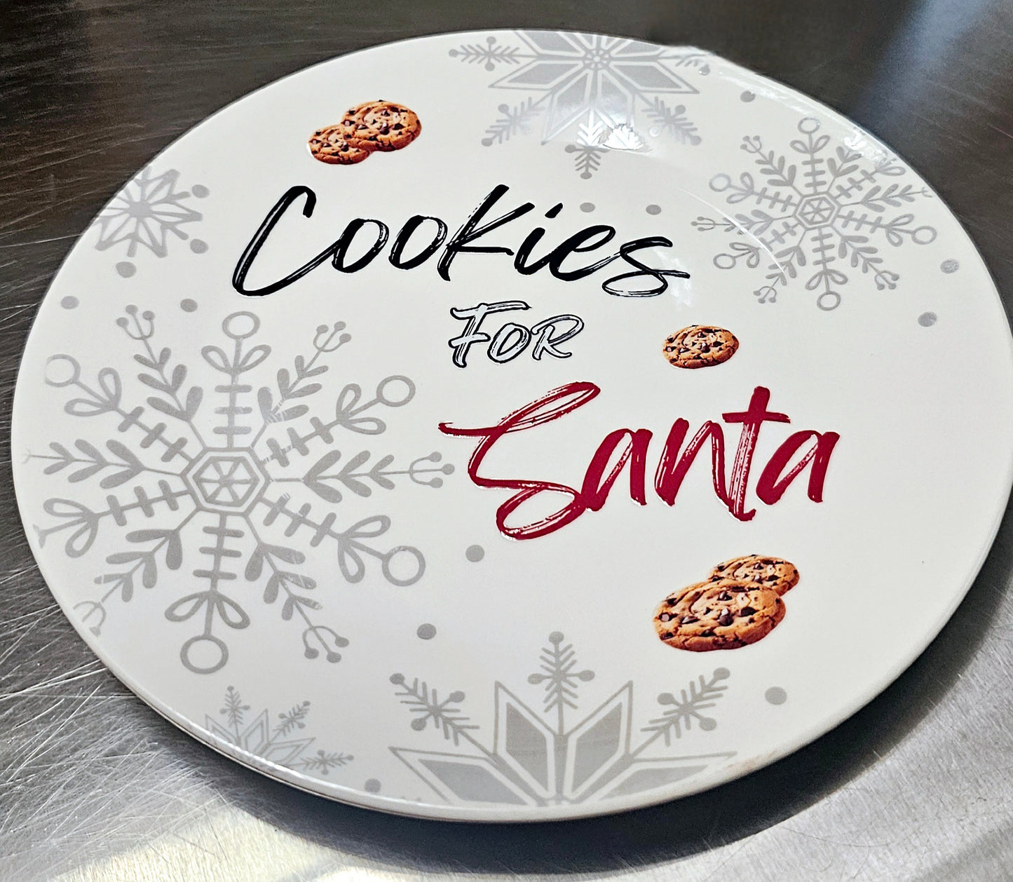 Milk Glass Bottle & Cookies Plate Set for Santa