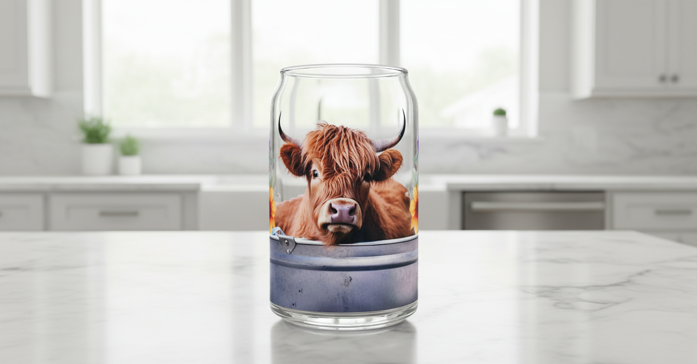 Highland Cow #9 - UVDTF Wrap for cups/hard surfaces sticker