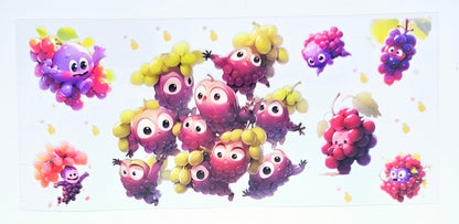 Dibujo animado de uvas rojas en formato UVDTF