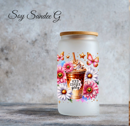 Iced Coffee Girly - UVDTF Decal for cups/hard surfaces sticker