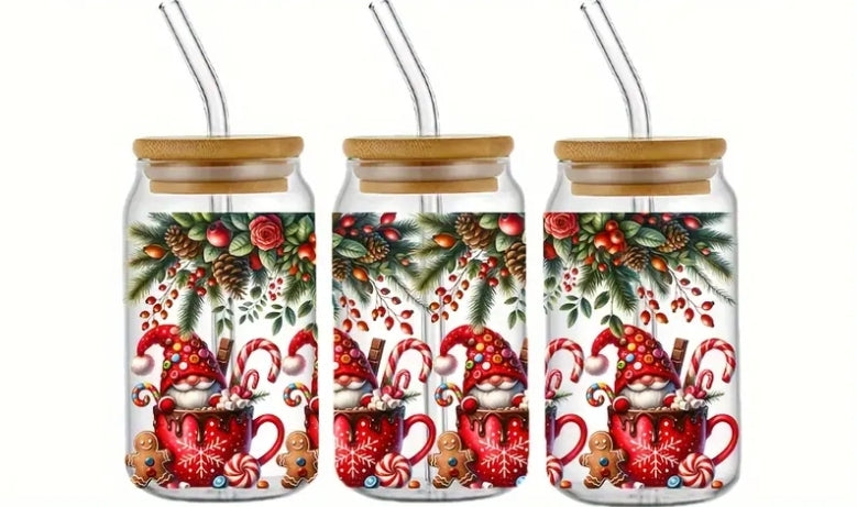 Red Gnome Mugs - UVDTF Wrap for cups/hard surfaces sticker