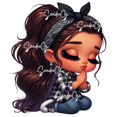 Praying Cutie - UVDTF Decal for cups/hard surfaces sticker