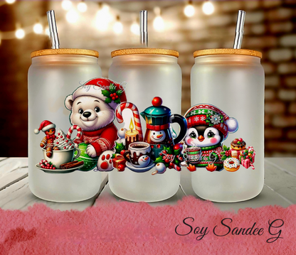 Polar Bear &  Penguin - UVDTF Wrap for cups/hard surfaces sticker