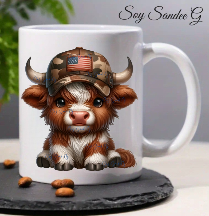 Calcomanía UVDTF de vaca patriótica