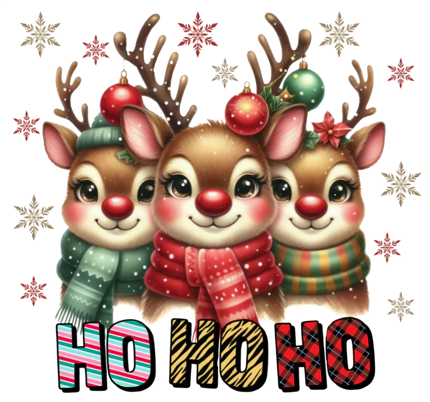 Ho Ho Ho Reindeers - UVDTF Decal