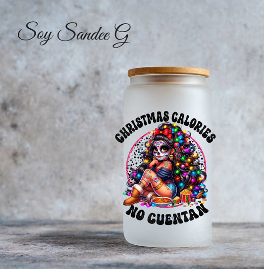 Christmas Calories Don't Count Skully - UVDTF Decal for cups/hard surfaces sticker