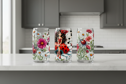 Ladybug Daisies - UVDTF Wrap for cups/hard surfaces sticker