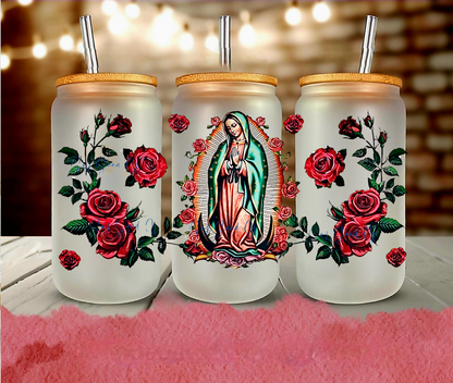 Virgen de Guadalupe & Roses #2 - UVDTF Wrap for cups/hard surfaces