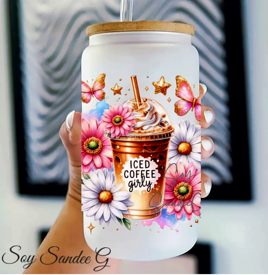 Iced Coffee Girly - UVDTF Decal for cups/hard surfaces sticker