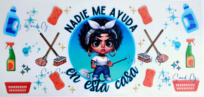 Nadie Me Ayuda (No One Helps Me) - UVDTF Wrap for cups/hard surfaces sticker