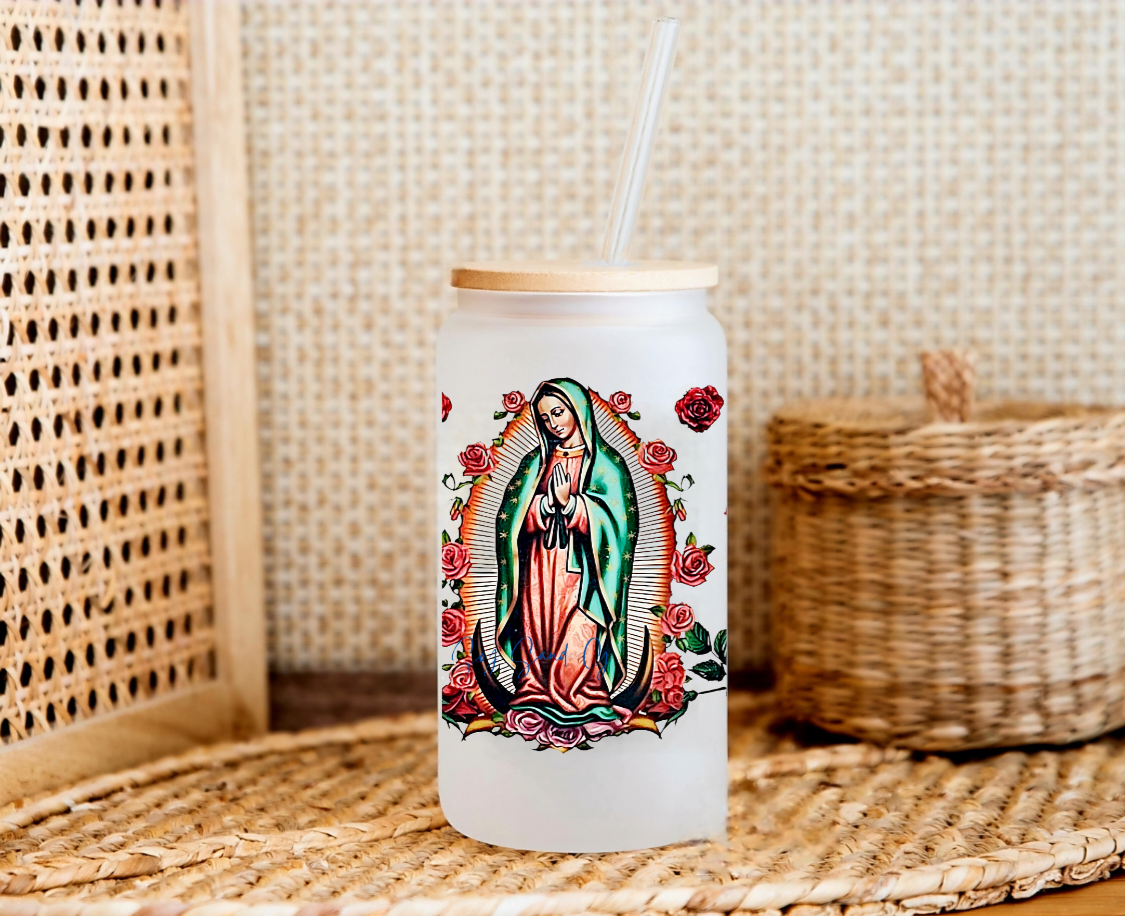 Virgen de Guadalupe & Roses #2 - UVDTF Wrap for cups/hard surfaces