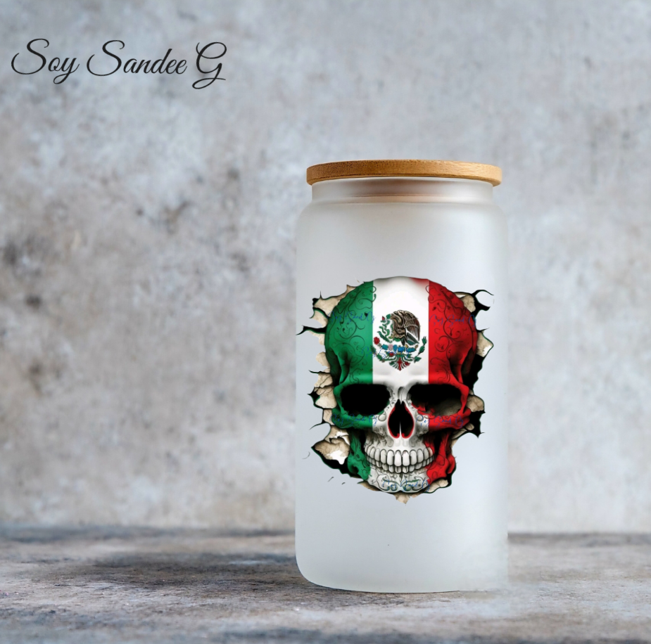 Calcomanía UVDTF de calavera mexicana