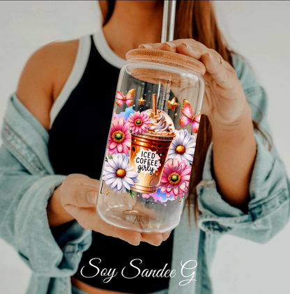Iced Coffee Girly - UVDTF Decal for cups/hard surfaces sticker