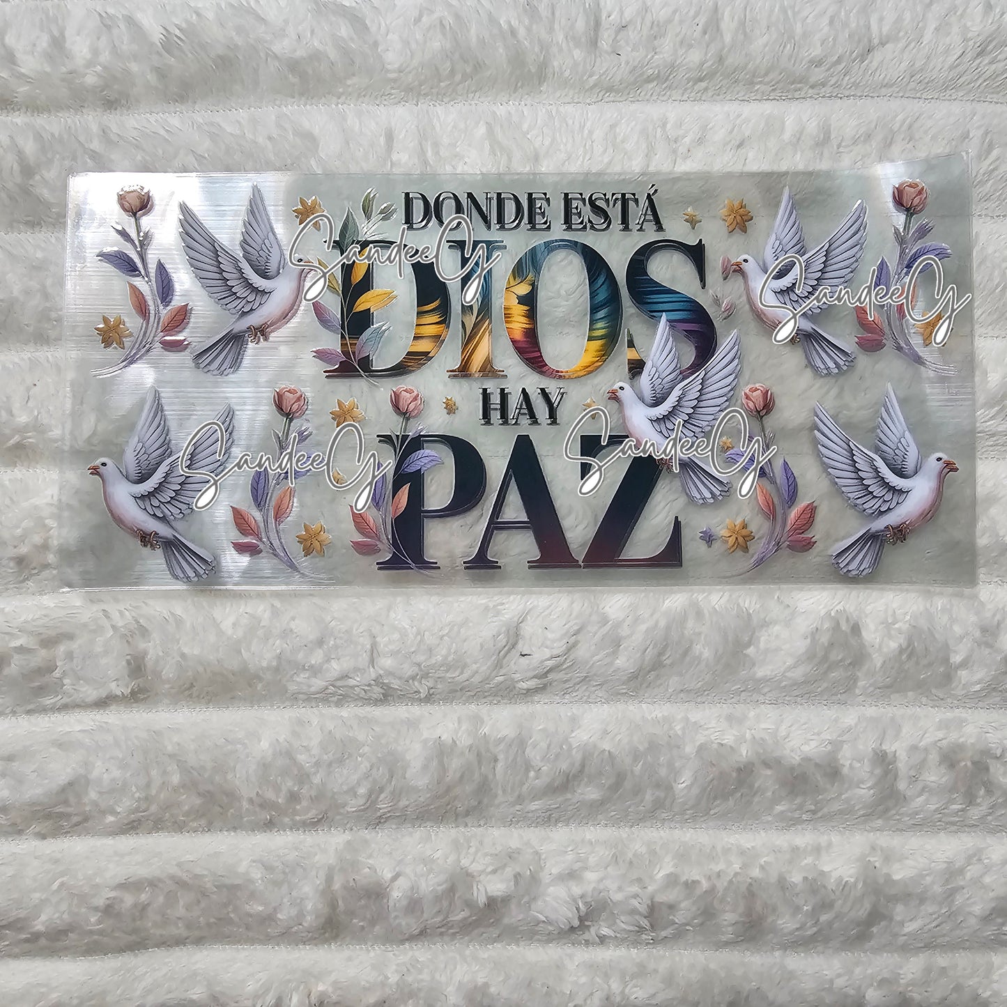 Donde está Dios (Where God Is) - UVDTF Wrap for cups/hard surfaces sticker