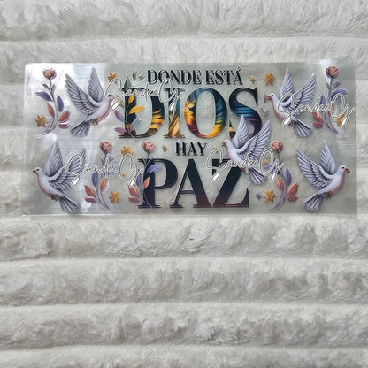 Donde está Dios (Where God Is) - UVDTF Wrap for cups/hard surfaces sticker