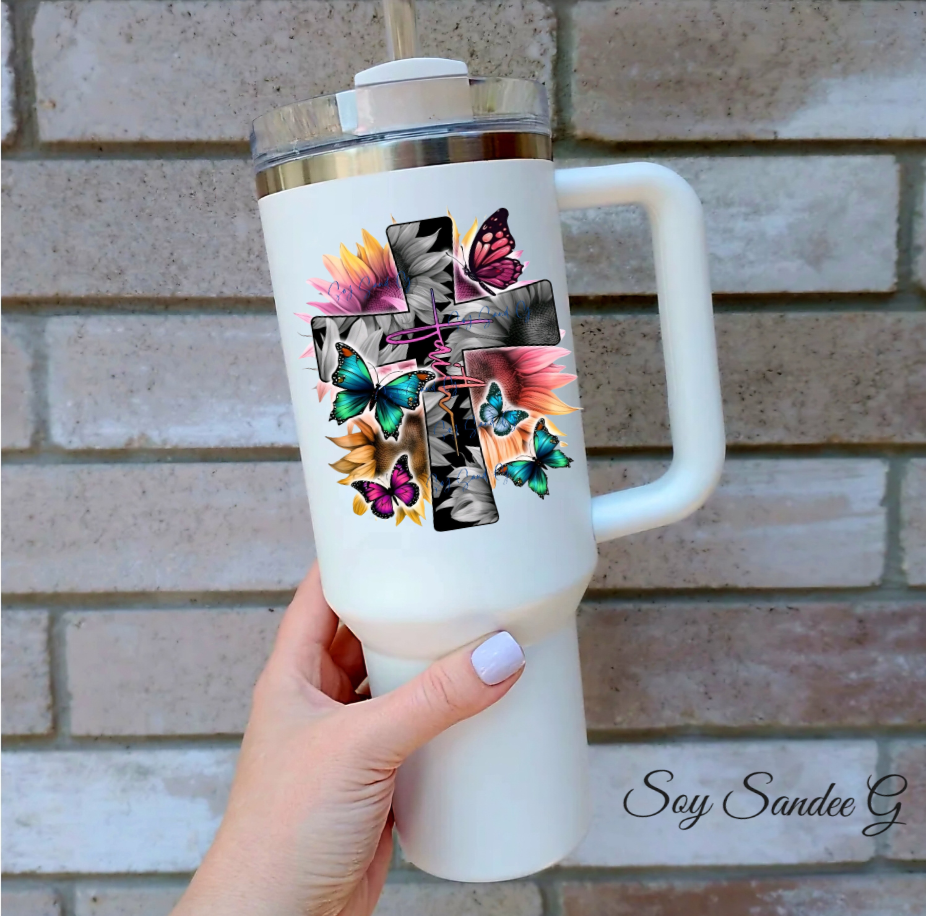 Vibrant Faith Cross - UVDTF Decal for cups/hard surfaces sticker