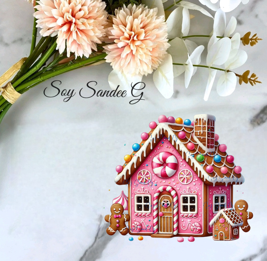 Pink Gingerbread House - UVDTF Decal for cups/hard surfaces sticker