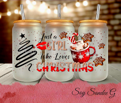 Just a Girl who Loves Christmas - UVDTF Wrap for cups/hard surfaces sticker