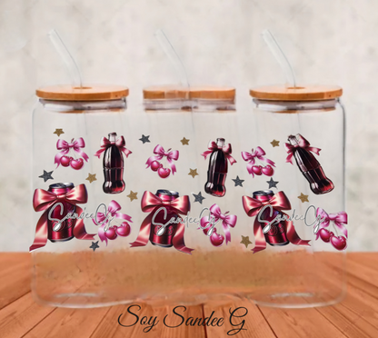 Cherry Bows Soda - UVDTF Wrap for cups/hard surfaces sticker