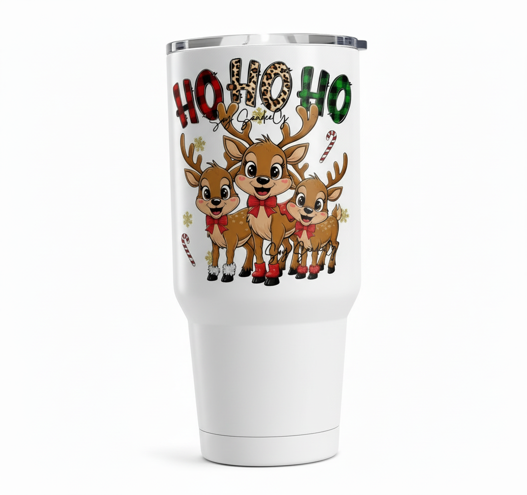Ho Ho Ho Reindeers #2 - UVDTF Decal for cups/hard surfaces sticker